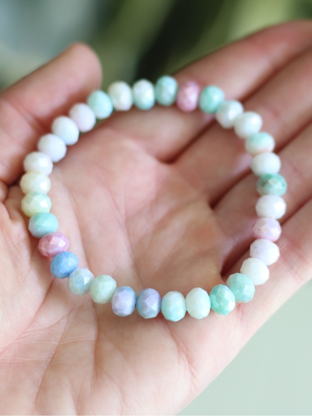 Beaded Stretch Bracelet | 6 mm Lampwork Glass Beads (7 in)